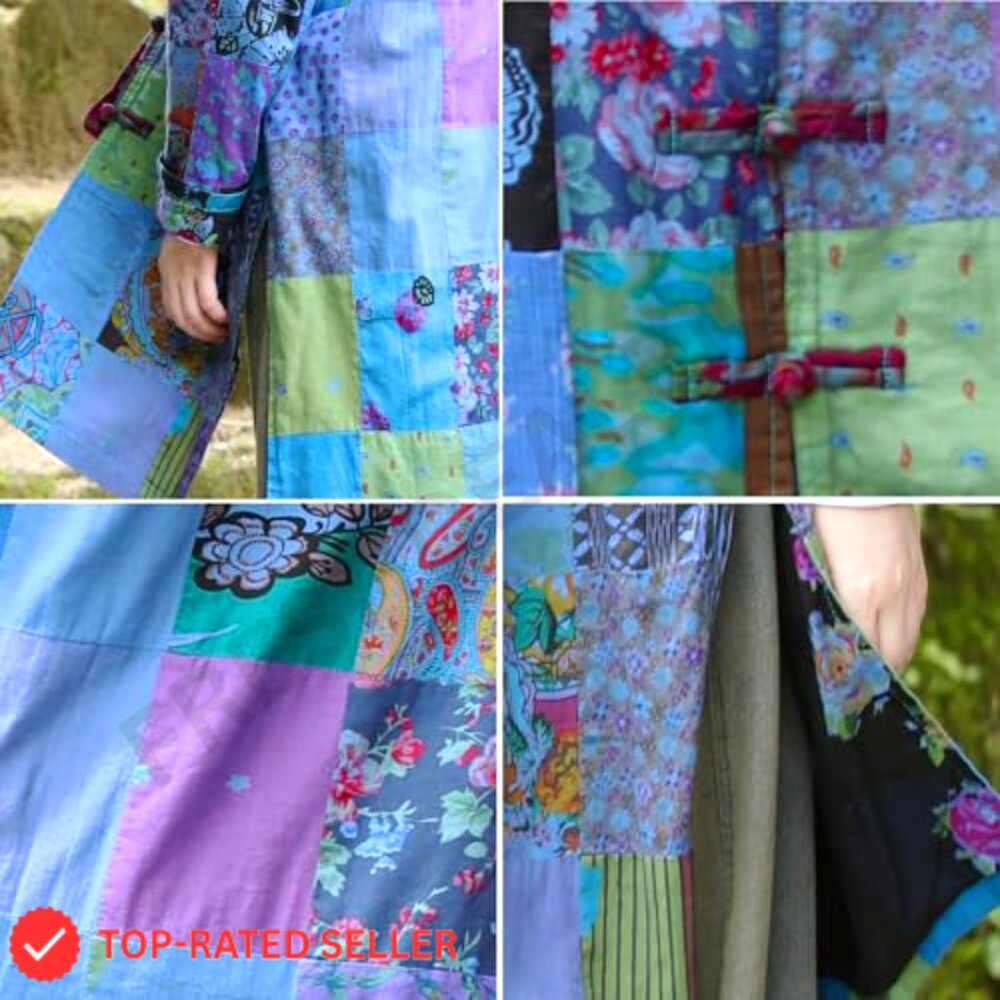 Boho Patchwork Jacket Lightweight Vintage Handcra… - image 2